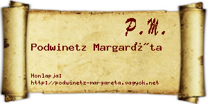 Podwinetz Margaréta névjegykártya